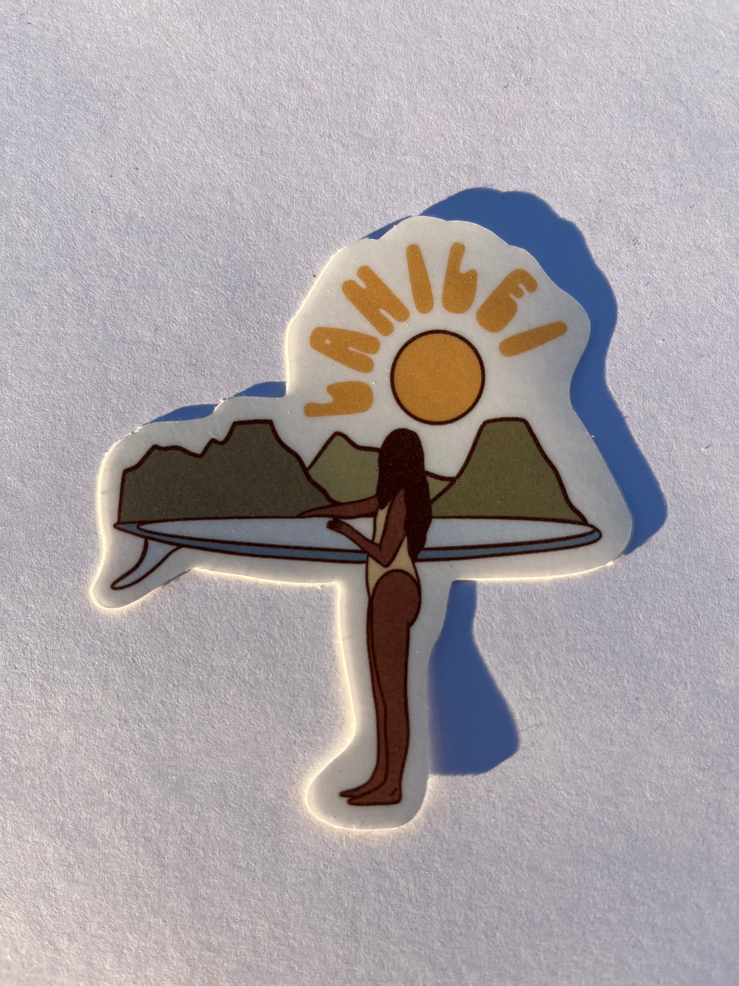 Mountains Surfer Sticker