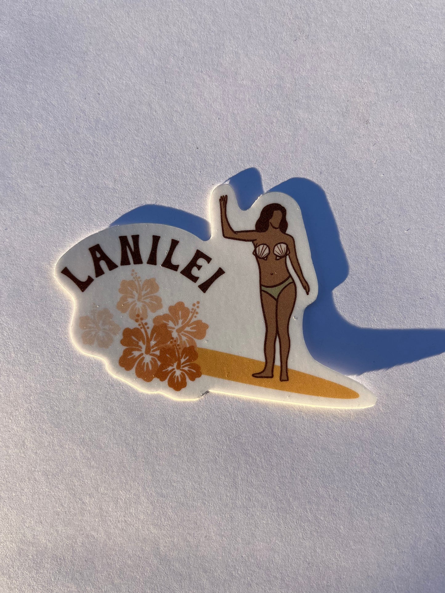 Flower Surfer Girl Sticker