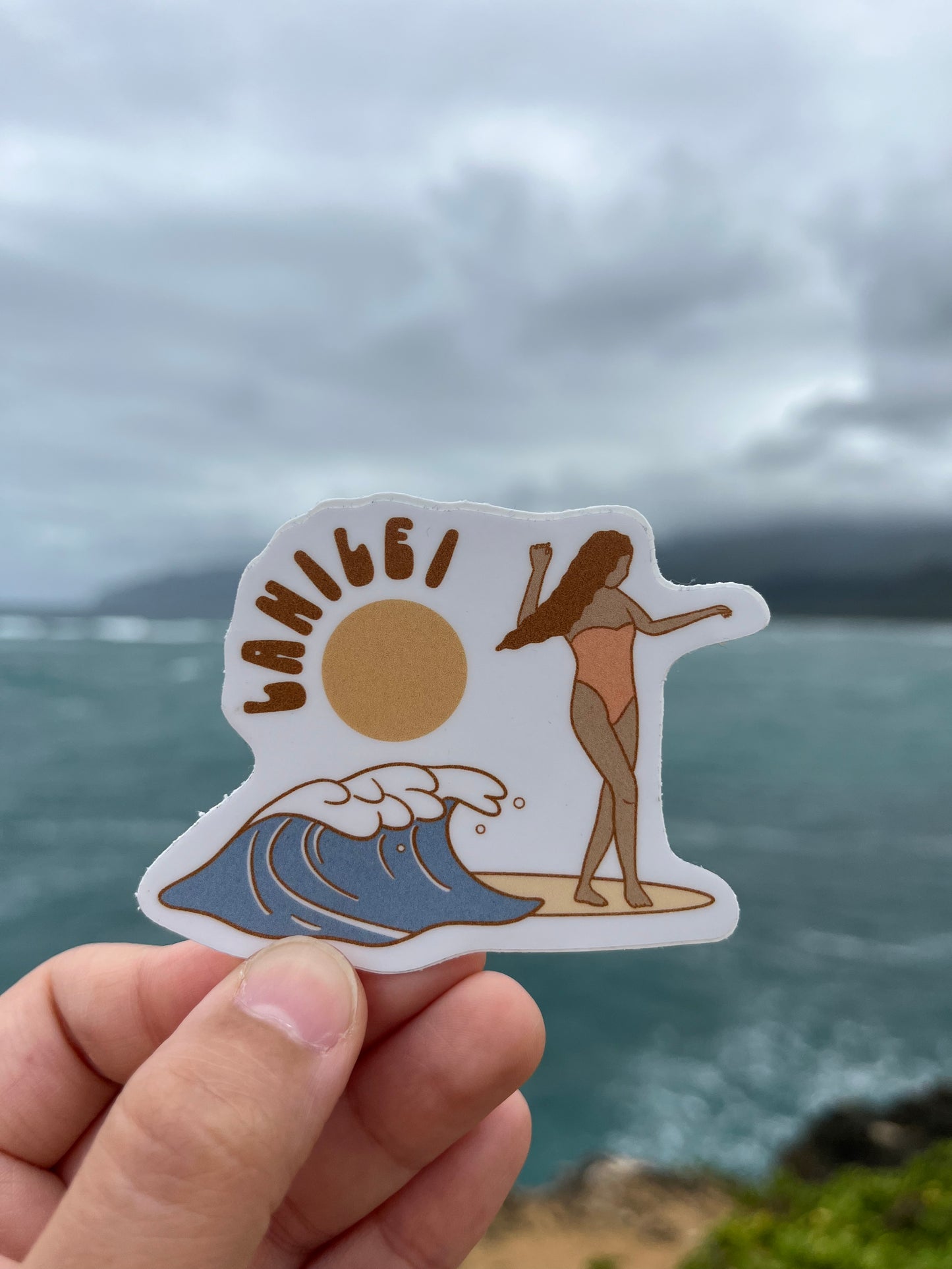 Wave Surfer Girl Sticker