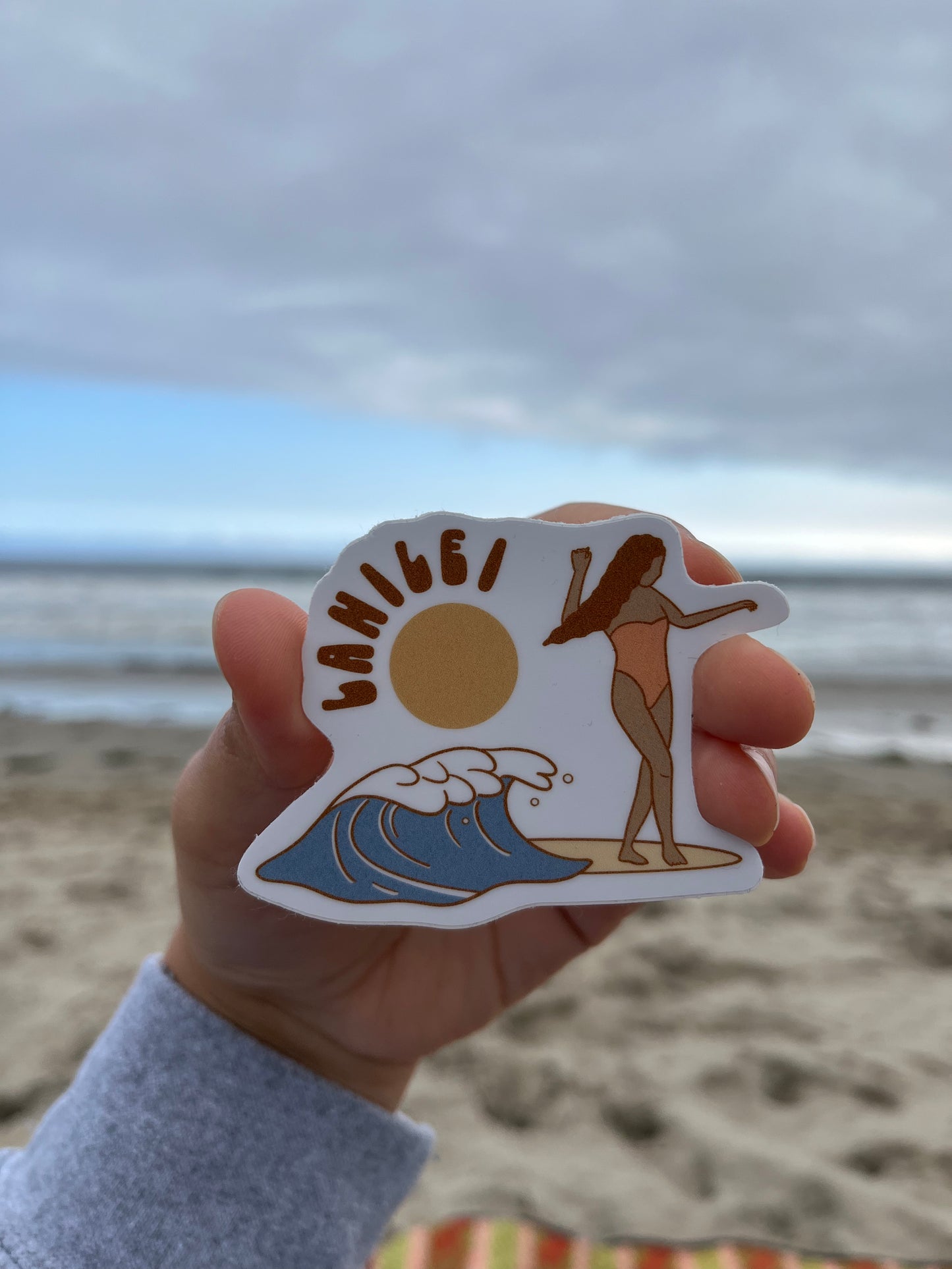 Wave Surfer Girl Sticker